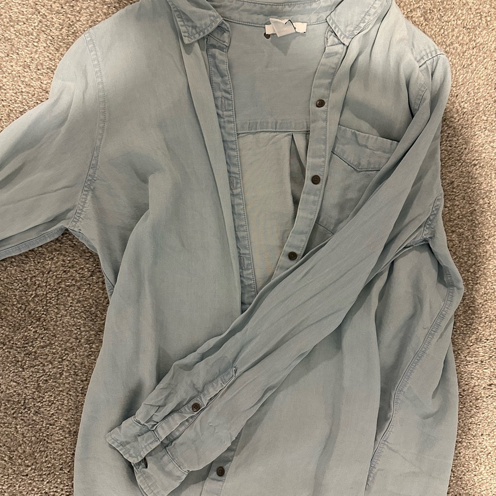 Daily Ritual Soft Denim Collared Shirt